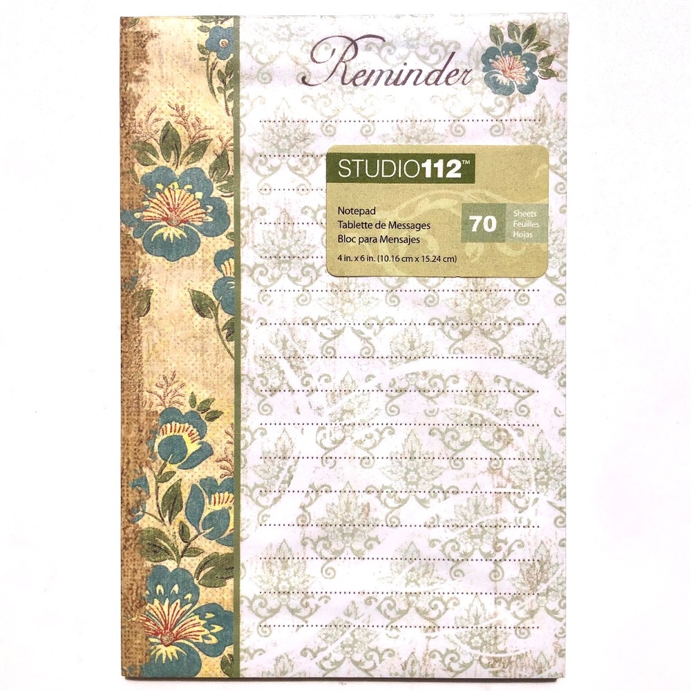 K&Company Studio112 Notepad 70 sheets 4 x 6 ruled Floral Wallpaper 30-596320